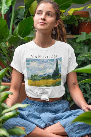 T-shirt Van Gogh "Wheat Field with Cypresses"