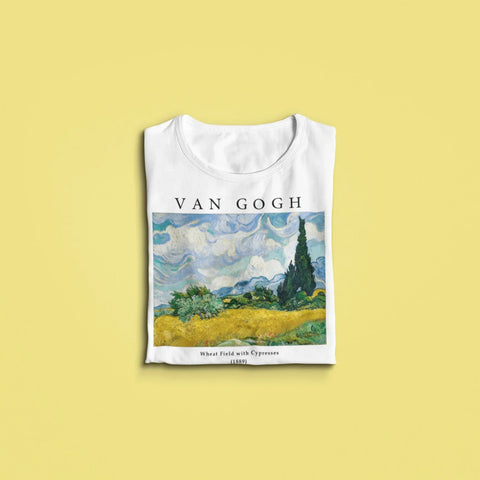 T-shirt Van Gogh "Wheat Field with Cypresses"
